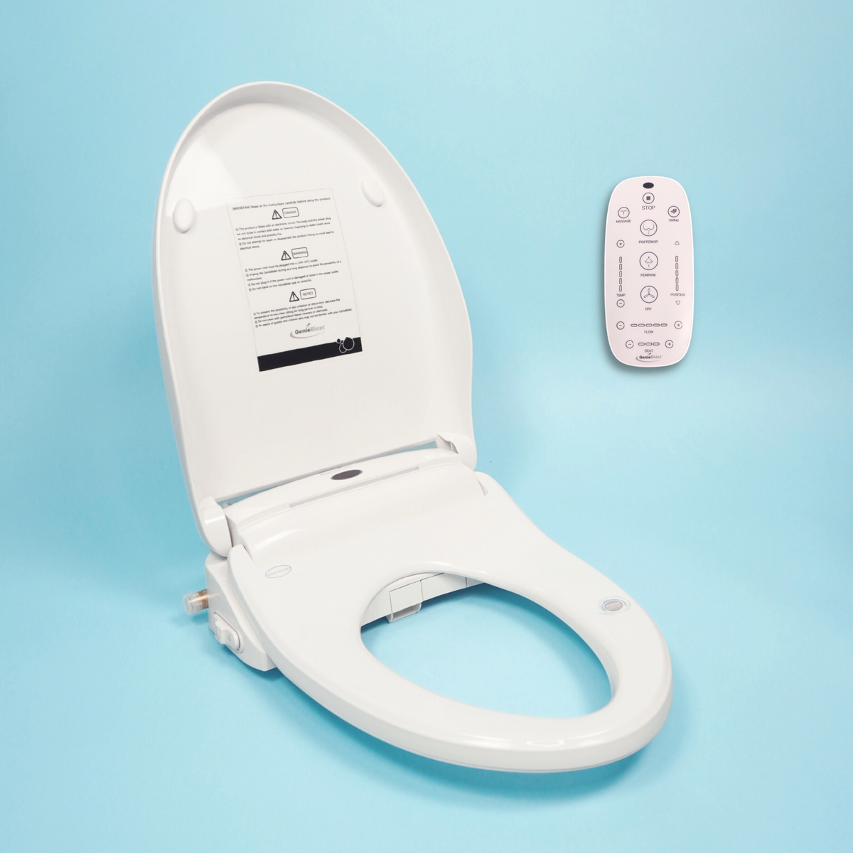 Elongated Smart Bidet Electric With Remote Control Geniebidet 